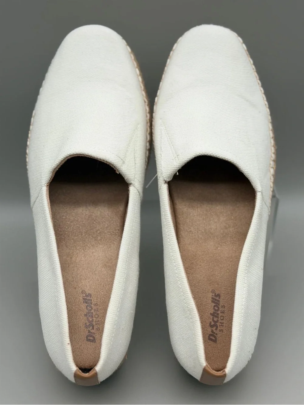 Dr. Scholl’s Sunray Classic White Canvas Espadrille Slip-On for Women, size 11US